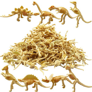 Havagdtm 150Pcs Dinosaur Fossil Skeleton Dinosaur Skeleton Toys Assorted Figures Dino Bones For Birthday Party Science Play Dino