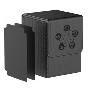 Mixpoet Deck Box Compatible With Mtg Cards, Trading Card Case With 2 Dividers Per Holder, Large Size For 100+ Cards (Pentagram-Black)