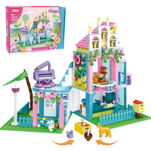 Sitodier Garden House Building Block Set Toy For Kids 598Pcs Expandable House Building Blocks For Girls Boys 612 Building Bri