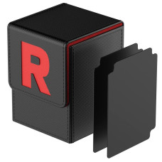 Joyhood Card Deck Box For Ptcg Cards Team Rocket Mtg Trading Card Holder With 2 Dividers Per Card Storage Box Large Size Fits