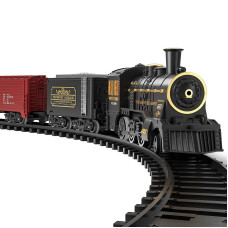 Temi Steam Train Toy Set For Boys 3 4 5 6 7 Years With Sounds Light Electric Classical Engine Locomotive For Kids Rechargea