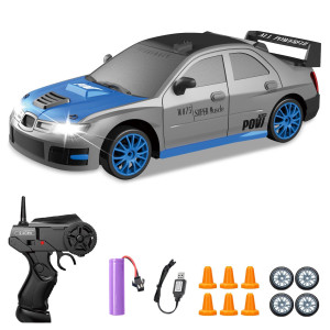 Yuan Plan Remote Control Car 124 24Ghz 4Wd Rc Drift Car High Speed Rc Cars With Cool Lights Rechargeable Battery And Extra T