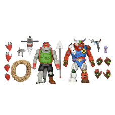 Neca 81893 Tmnt Cartoon Dirtbaggroundchuck 2Pack Ninja Statues Multicoloured