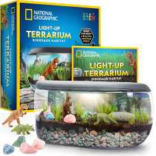 National Geographic Light Up Terrarium Kit For Kids Dinosaur Terrarium Kit For Kids Build Grow A Dinosaur Habitat With Real