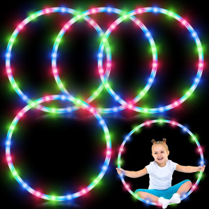 4 Pack Led Hoop Light Up Hoop For Kids Adults Children Led Glowing Lights Fitness Exercise Hoop 10 Color Changing Exercise Glowi