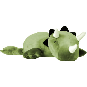 Plupiapio 2Lbs Cute Soft Weighted Dinosaur Stuffed Animals, 14 Inch Green Dino Stuffed Plush Animal Throw Pillows, Kawaii Plushies Hugging Toy Gifts For Kids
