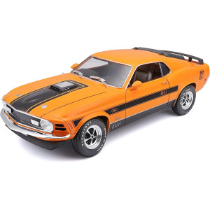 Maisto 118 Scale Model Compatible With Ford Compatible With Mustang Mach1 1970 Diecast Sports Car Scale Model Orange Adu