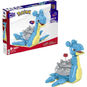 Mega Pokmon Action Figure Building Toys Set For Kids Lapras With 527 Pieces And Motion Buildable And Poseable 7 Inches Tall