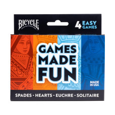 Bicycle 4 Playing Card Games In 1 Euchre Hearts Spades And Solitaire 4 Card Game Pack