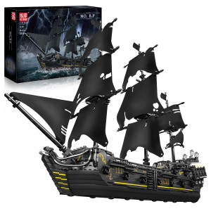 Mould King Pirates Ship Model Building Blocks Kits Moc Black Pearl Sailboat Model Construction Set To Build Gift For Kids Age