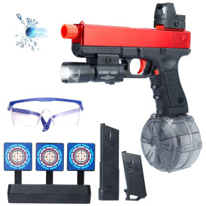 Gel Ball Blaster Toy Automatic Splatter Ball Toy With 50000 Water Beads 3 Magazines Sight Goggle Outdoor Activities Team Shoo