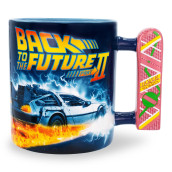Back To The Future 2 Hoverboard Sculpted Handle Ceramic Coffee Mug With Delorean Design | Holds 20 Ounces