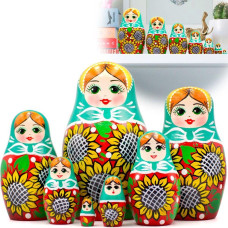 Aevvv Matryoshka Nesting Dolls Set Of 7 Pcs Russian Nesting Doll With Sunflower Decorations Babushka Dolls In Sunflower Sund