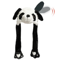 Gadmexily Panda Ear Moving Hat Plush Animal Ears Jumping Up Hat Halloween Christmas Cosplay Novelty Party Cap For Adult Women Ki