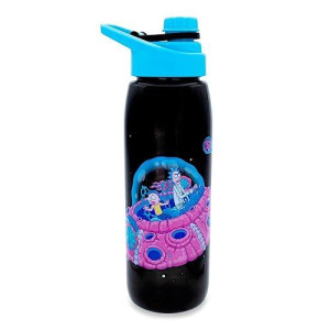 Silver Buffalo Rick And Morty Plastic Water Bottle With Screw-Top Lid | Bpa-Free Plastic Sports Jug With Leakproof Lid