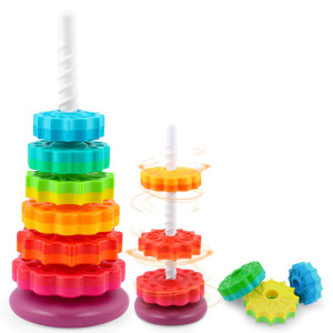 Baby Spinning Stacking Toy Toddler Rainbow Spinning Wheel Toy Learning Toys For 13 Year Old Spinning Toy In Starburst Shape