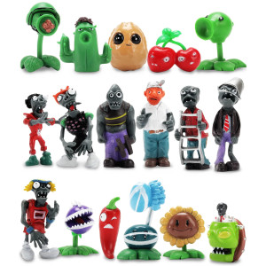 17Pcs Plants And Zombies Figures Toys Paz Figurines Cake Topper Cupcake Decorative Toys For Kids