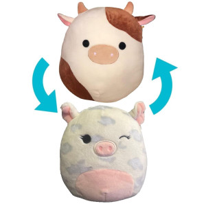 Squishmallow Official Kellytoy Plush Collectible Farm Squad Squishy Soft Animals Ronnie Cow Rosie Pig Flipamallows 12 Inch