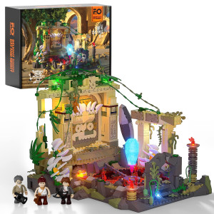 Funwhole Temple Lighting Building Bricks Set The Ruined Temple Of The Jungle Led Light Building Set 1242 Pieces For Adults And