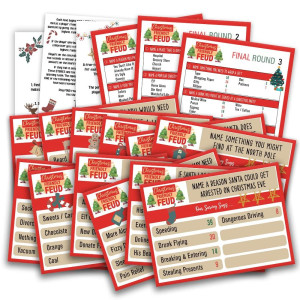 Christmas Friendly Feud Quiz Baby Shower Game Night Christmas Party Game Family Activity Feud Trivia Quiz Holiday Games For