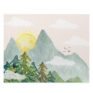 Onetify Mountain View With Sun Jigsaw Puzzle 500-Piece