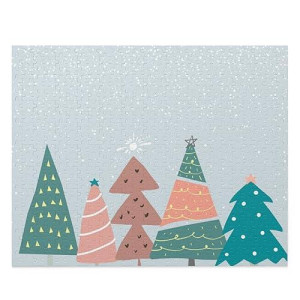 Onetify Christmas Trees In The Snow Jigsaw Puzzle 500-Piece