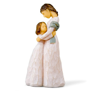 Aidlns Mom And Daughter Figurine Statue Gift Sculpted Handpainted Mother Daughter Figure Birthday For Mom Girls Love You Fore