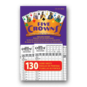 Five Crowns Scorepad 130 Score Sheets Double Sided Points Reference French English Spanish Track 7 Players At Once