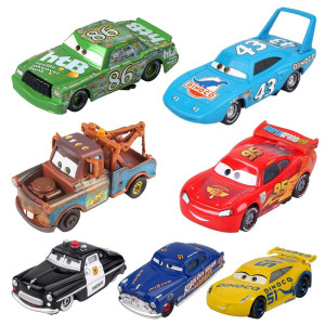 Car 2 3 Toys Mater Chick Hicks The King Doc Hudson Sheriff Diecast Car Toy Set For Boy Kids 7Pcs