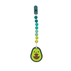 Nuby All Silicone Teether With Bonus Silicone Pacifinder With Clip - 3+ Months, 1Pk (Avocado)