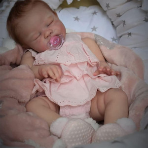 Wooroy Realistic Reborn Baby Dolls August 20 Inch Lifelike Newborn Sleeping Girl Handmade Real Life Baby Dolls Reborn Toddler