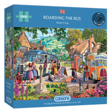 Boarding The Bus 1000 Piece Jigsaw Puzzle Nostalgia Jigsaw Puzzle Sustainable Puzzle For Adults Premium 100 Recycled Boar