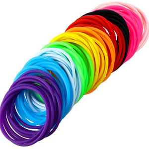 100 Pcs Multicolor Silicone Jelly Bracelets For Girls Women Nonluminescent