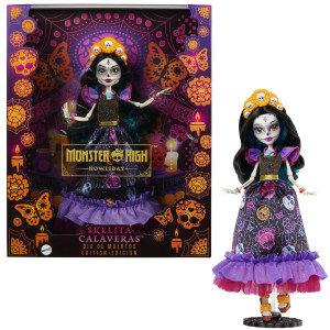 Monster High Doll Skelita Calaveras Dia De Muertos Collectible With Traditional Sugar Skull Marigold Details