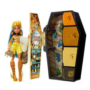 Monster High Doll And Fashion Set Cleo De Nile Skulltimate Secrets Fearidescent Series Dressup Locker With 19 Surprises H