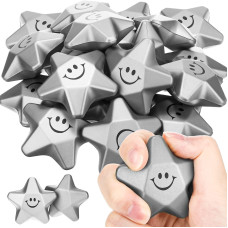 36 Pieces Star Smile Face Stress Balls Star Mini Foam Smile Ball With Letters Stress Relief Star Smile Balls Star Stress Toys Fo