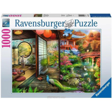 Ravensburger Kyoto Japanese Garden Teahouse 1000 Piece Jigsaw Puzzle Experience The Serene Tea Ceremony Softclick Technology