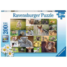 Ravensburger Childrens Puzzle 13353 Cute Animal Babies 200 Pieces Puzzle For Children From 8 Years