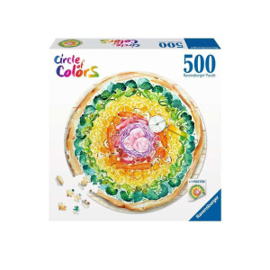 Ravensburger Puzzle 17347 Circle Of Colours Pizza 500 Pieces Round Puzzle For Adults And Children From 12 Years