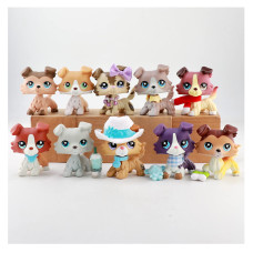 Littletoy Lps Dogs Collie Set 10Pcs Animal Figures Mini Puppy Rare Old Lps Action Figure Collectable Toys With Lps Accessories F