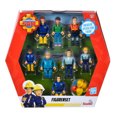 Simba 109252583 Fireman Sam Large Set With 8 Different Figures Each 75 Cm 5 Helmets Movable From 3 Years Multicoloured