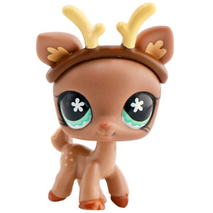 Littletoy Lps Brown Spotted Deer Blue Flower Eyes Rare Old Lps Puppy Action Figure Collectable Pets For Xmas Gift Brown Spotted