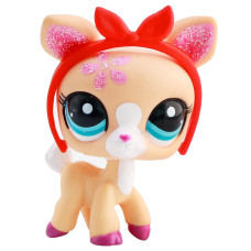 Littletoy Lps Sparkle Deer Pink Lps 2113 Blue Dot Eyes Pink Hooves Rare Old Lps Puppy Action Figure Collectable Pets For Xmas Gi