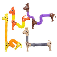 4 Pack Pop Tubes Sensory Fidget Toysgiraffe Stress Relief Treasure Box Toys For Classroom Prizeseaster Basket Pinata Goodie Ba