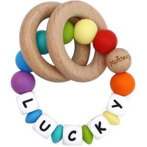 Munchewy Personalized Teether With Namerainbow