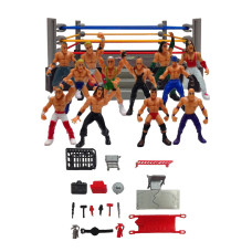 Icefei Wrestling Toys Wrestling Figure Playset Complete Wrestling Figure Playset Wrestlers Warriors Toys With 12 Small Action