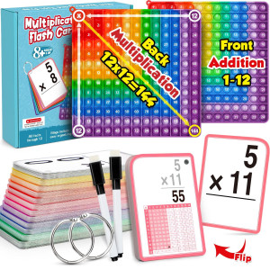 Torlam Multiplication Flash Cards Pop Board Fidget Math Games For Kids Ages 68 812 Math Manipulatives Times Table Chart Fla