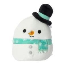 Squishmallows Kellytoy 2022 4 Manny The Snowman With Hat Includes Stickers