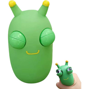 12 Pcs Funny Grass Worm Pinch Toy Green Bug Toys Squishy Squeeze Toy With Pop Out Eyes Sensory Slug Fidgets Toy For Anxiety S