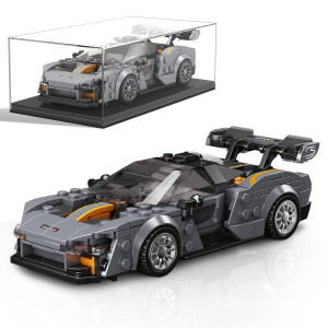 Mould King Speed Champion Car Senna Building Sets With Display Case 27008 Model Car Kits Cool Simulation Cockpit Car Building B